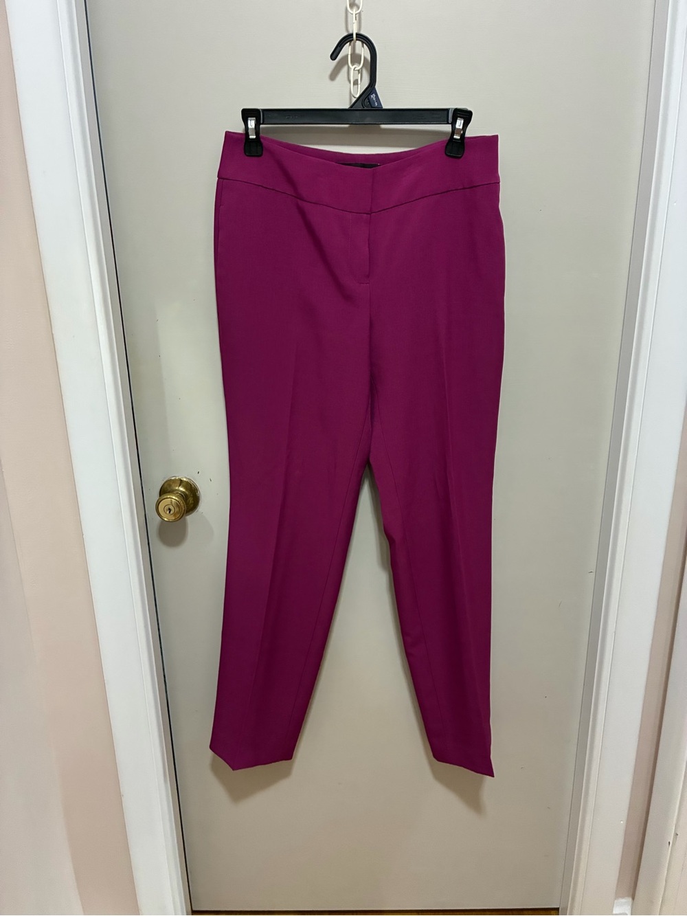 Evan Picone Tailored Ankle Ponte Pants - Magenta